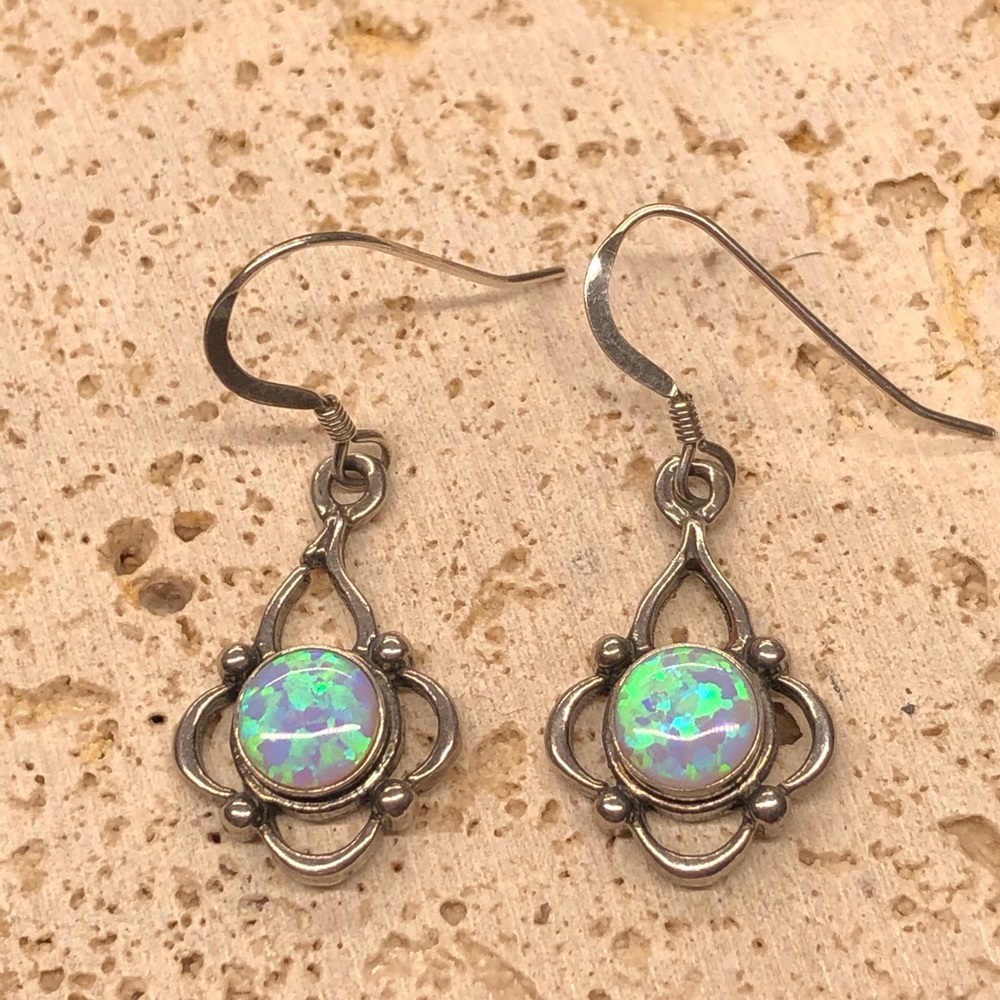 Gorgeous sterling and opal earrings